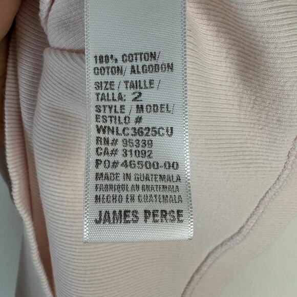 JAMES PERSE Standard Ribbed Tank Top Blush Pink Size 2 Medium Stretch Casual - Picture 6 of 6